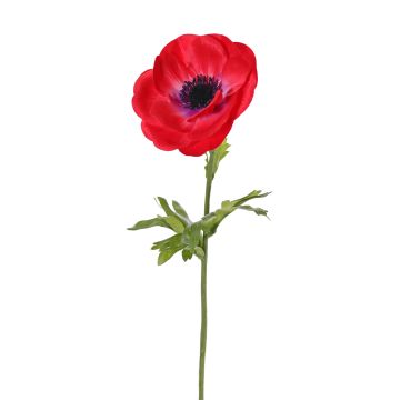 Fleur artificielle anémone ANJALA, rouge, 40cm, Ø11cm