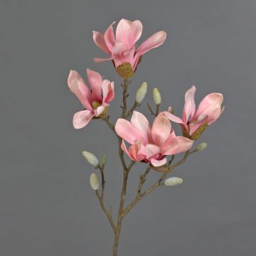 Magnolia étoilé artificiel AZULA, rose, 60cm, Ø7-9cm