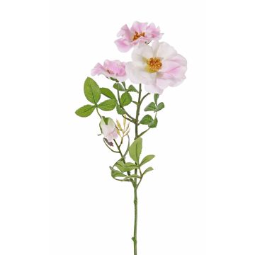 Rose sauvage artificielle BALOU, rose-crème, 60cm, Ø7-9cm