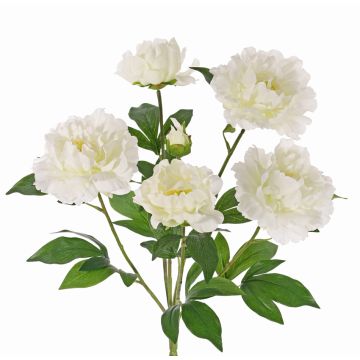 Bouquet de pivoines artificielles LYANA, piquet, blanc, 45cm, Ø30cm
