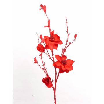 Fleur artificielle magnolia SANDY, paillettes, rouge, 115cm
