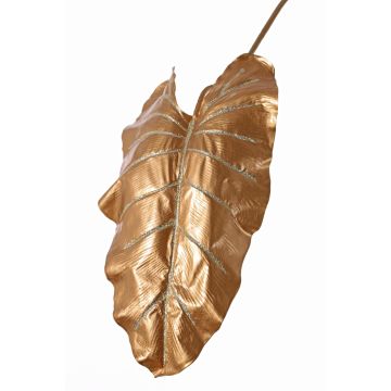 Feuille artificielle Alocasia Calidora BOBY, paillettes, or, 110cm