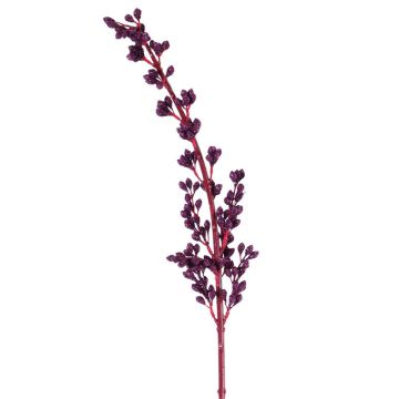 Fausse branche de symphorine GOLEM, paillettes, rouge-violet, 100cm
