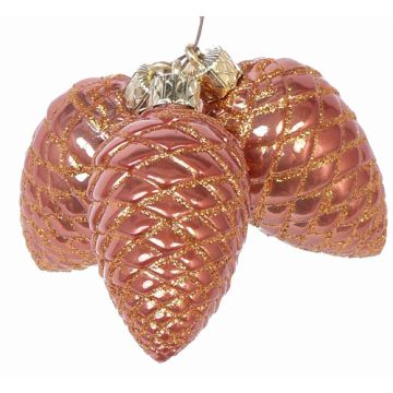 Pommes de sapin en cuivre ZENTA, décoration de sapin de Noël, 3 pièces, 11cm