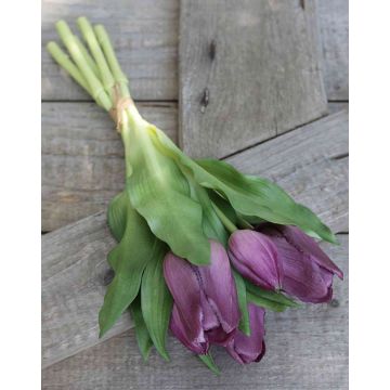 Bouquet de tulipes artificielles LEANA, violet, 30cm, Ø20cm