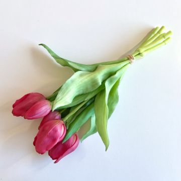 Bouquet de tulipes artificielles LEANA, lilas-vert, 30cm, Ø20cm