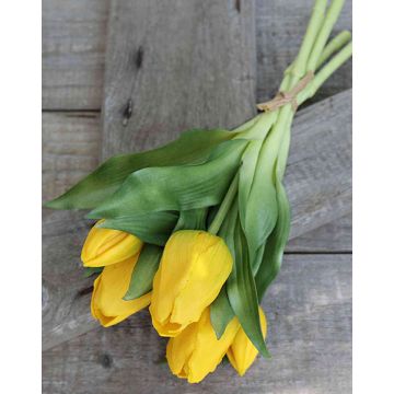 Bouquet de tulipes artificielles LEANA, jaune-vert, 30cm, Ø20cm