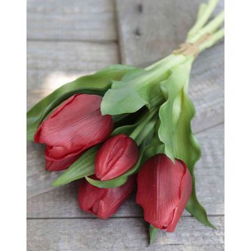 Bouquet de tulipes artificielles LEANA, rouge, 30cm, Ø20cm