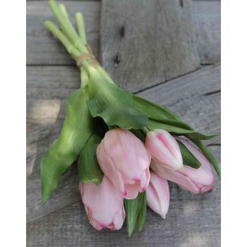 Bouquet de tulipes artificielles LEANA, rose, 30cm, Ø20cm