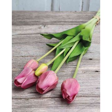 Bouquet de tulipes artificielles LONA, lilas-rose, 45cm, Ø15cm