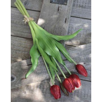 Bouquet de tulipes artificielles LONA, rouge, 35cm, Ø15cm