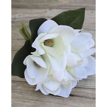 Bouquet de magnolias artificiel KAYLE, crème-blanc, 30cm