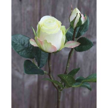 Rose artificielle RENESMEE, jaune-vert, 45cm, Ø6cm