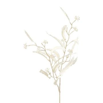 Branche décorative Eucalyptus ZILFOR avec des fleurs, blanc, 80cm Branche décorative Eucalyptus ZILFOR avec des fleurs, blanc, 80cm