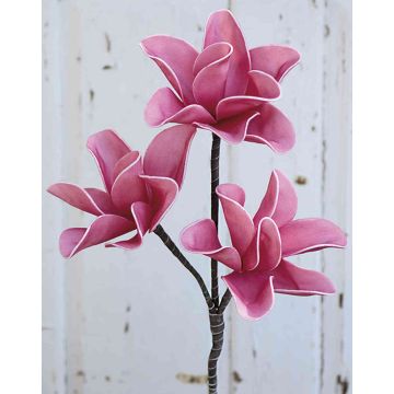 Magnolia artificiel VERONA, rose fuchsia, 40cm, Ø10-14cm