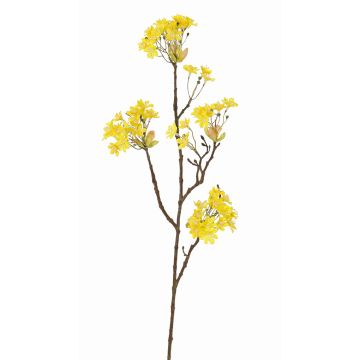 Branche d'érable artificielle ALHENA avec fleurs, jaune, 70cm