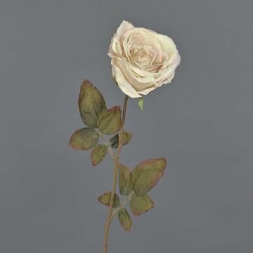 Rose artificielle NAJMA, crème, 65cm, Ø11cm