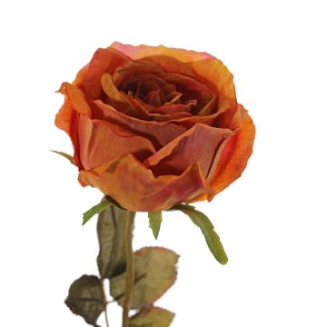 Rose artificielle NAJMA, orange, 65cm, Ø11cm
