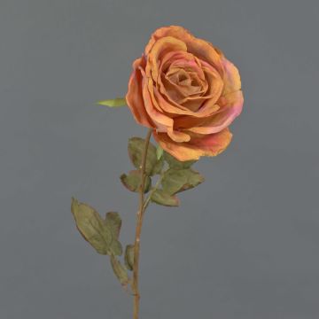 Rose artificielle NAJMA, orange, 65cm, Ø11cm