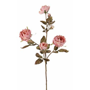 Branche de rose artificielle SITARA, vieux rose, 75cm, Ø5-8cm