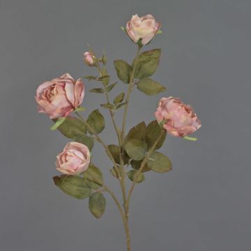 Branche de rose artificielle SITARA, vieux rose, 75cm, Ø5-8cm