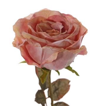 Rose artificielle NAJMA, vieux rose, 65cm, Ø11cm