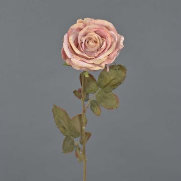 Rose artificielle NAJMA, vieux rose, 65cm, Ø11cm