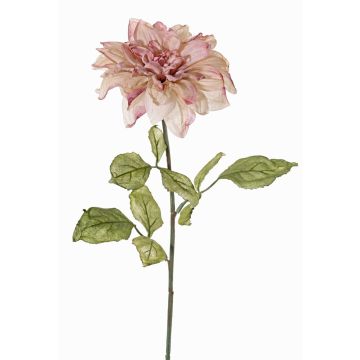 Dahlia artificiel MAERA, vieux rose-blanc, 70cm, Ø17cm