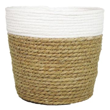 Panier de rangement DOMINGA, blanc-beige, 18cm, Ø20,5cm