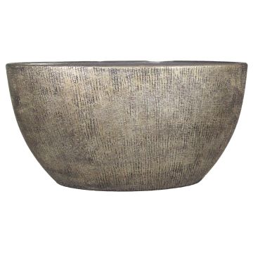 Pot de fleurs en céramique AGAPE ovale avec veinure, or, 49x20x25cm