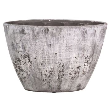 Pot pour orchidées en céramique ADELPHOS, ovale, aspect pierre, gris foncé-blanc, 32x14,5x22,5cm