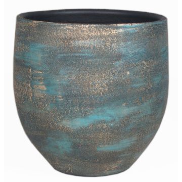 Pot à plantes en céramique AETIOS, dégradé, bleu-or, 13cm, Ø14cm