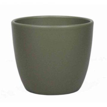 Pot pour plantes en céramique TEHERAN BASAR, vert olive mat, 19,5cm, Ø22,5cm
