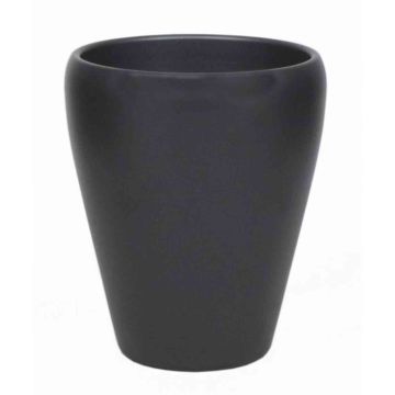 Vase conique pour orchidées NAZARABAD, céramique, anthracite mat, 17cm, Ø14cm