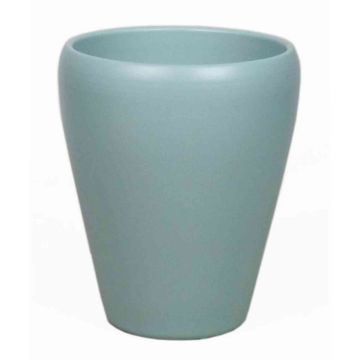 Vase conique pour orchidées NAZARABAD, céramique, turquoise clair mat, 17cm, Ø14cm