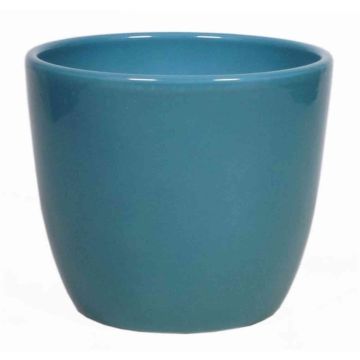Pot en céramique pour plantes petit TEHERAN BASAR, bleu océan, 6cm, Ø7,5cm