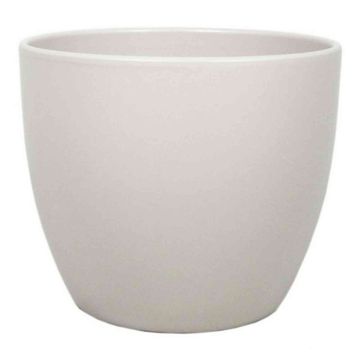 Pot de fleurs en céramique grand TEHERAN BASAR, beige mat, 27cm, Ø32cm