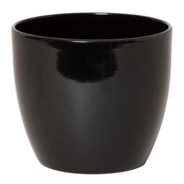Pot en céramique pour plantes petit TEHERAN BASAR, noir, 8,5cm, Ø10,5cm