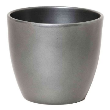 Pot en céramique pour plantes petit TEHERAN BASAR, anthracite, 9,8cm, Ø12cm