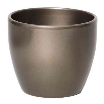 Pot en céramique pour plantes petit TEHERAN BASAR, bronze, 6cm, Ø7,5cm