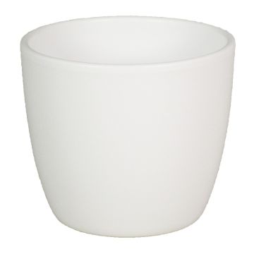 Pot en céramique pour plantes petit TEHERAN BASAR, blanc mat, 9,8cm, Ø12cm