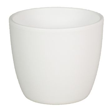Pot de fleurs en céramique grand TEHERAN BASAR, blanc mat, 25cm, Ø28cm
