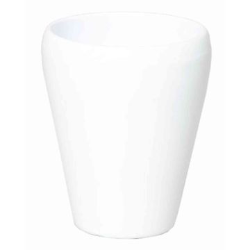 Vase conique pour orchidées NAZARABAD, céramique, blanc, 17cm, Ø14cm