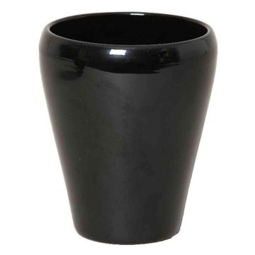 Vase conique pour orchidées NAZARABAD, céramique, noir, 17cm, Ø14cm