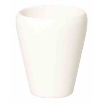 Vase conique pour orchidées NAZARABAD, céramique, crème, 17cm, Ø14cm