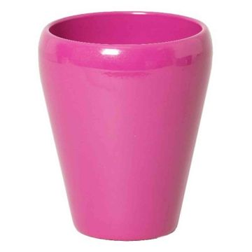 Vase conique pour orchidées NAZARABAD, céramique, rose fuchsia, 17cm, Ø14cm