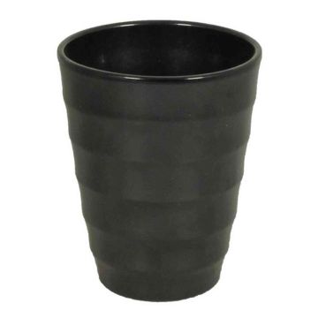 Cache-pot en céramique IZEH pour orchidées, noir, 17cm, Ø14cm