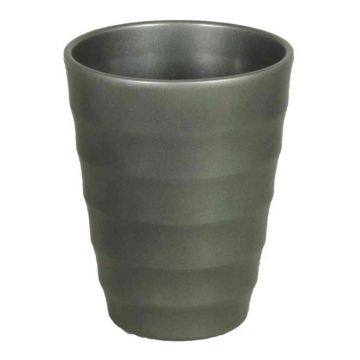 Cache-pot en céramique IZEH pour orchidées, anthracite, 17cm, Ø14cm