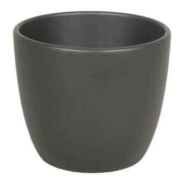 Pot en céramique pour plantes petit TEHERAN BASAR, anthracite mat, 6cm, Ø7,5cm