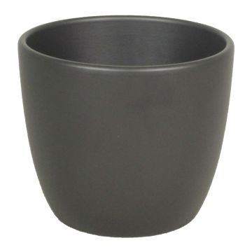 Pot en céramique pour plantes petit TEHERAN BASAR, anthracite mat, 8,5cm, Ø10,5cm